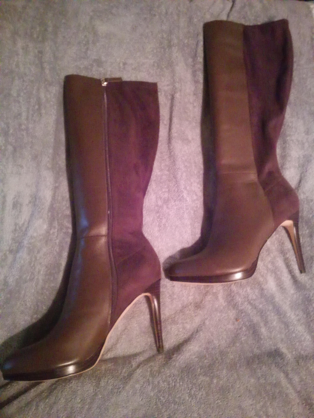 Nine West Quizme Brown High-Heel Knee Boots